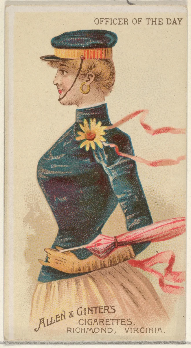 Officer of the Day, from the Parasol Drills series (N18) for Allen & Ginter Cigarettes Brands by Allen & Ginter, print, 1888