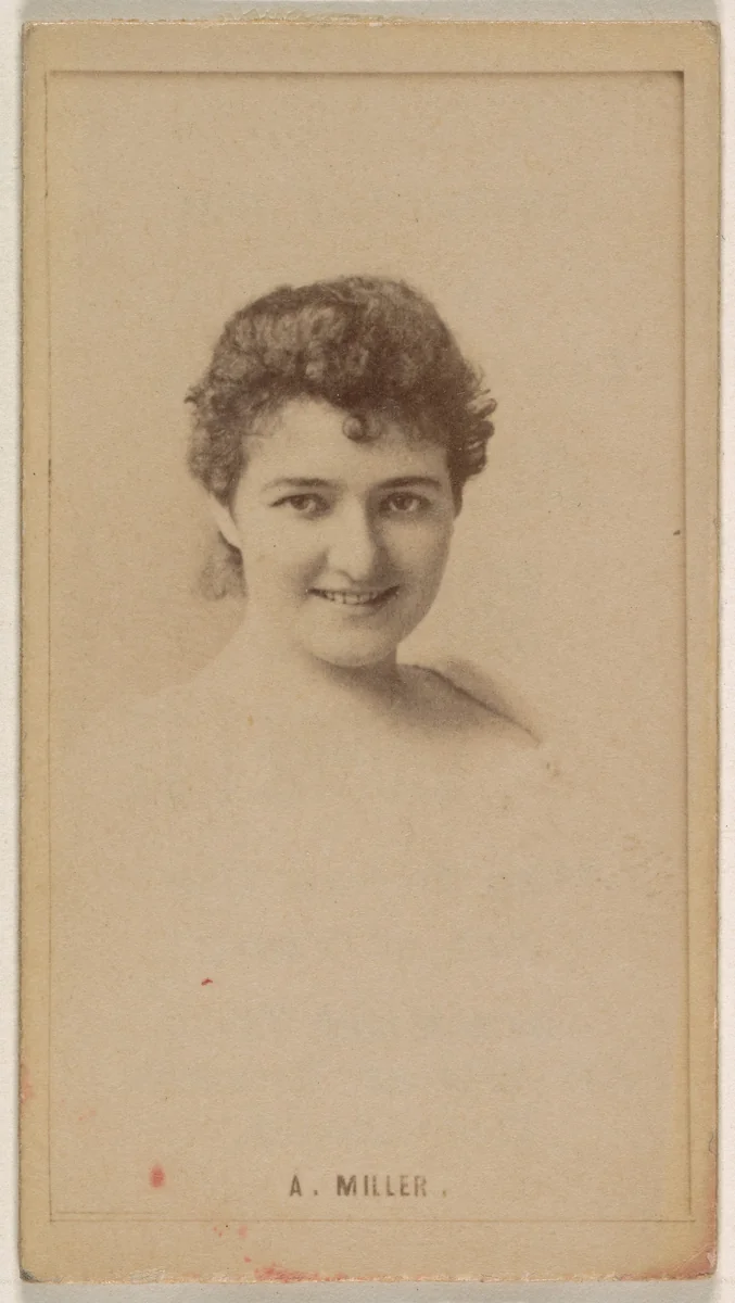 Agnes Miller, from the Actresses series (N245) issued by Kinney Brothers to promote Sweet Caporal Cigarettes by Kinney Brothers Tobacco Company, photograph, 1890