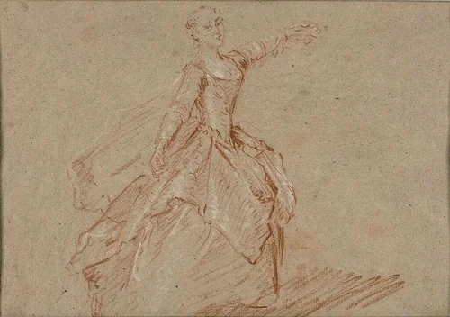 Study for The Dance Between the Pavilion and the Fountain by Nicolas Lancret, drawing, 1727-1737
