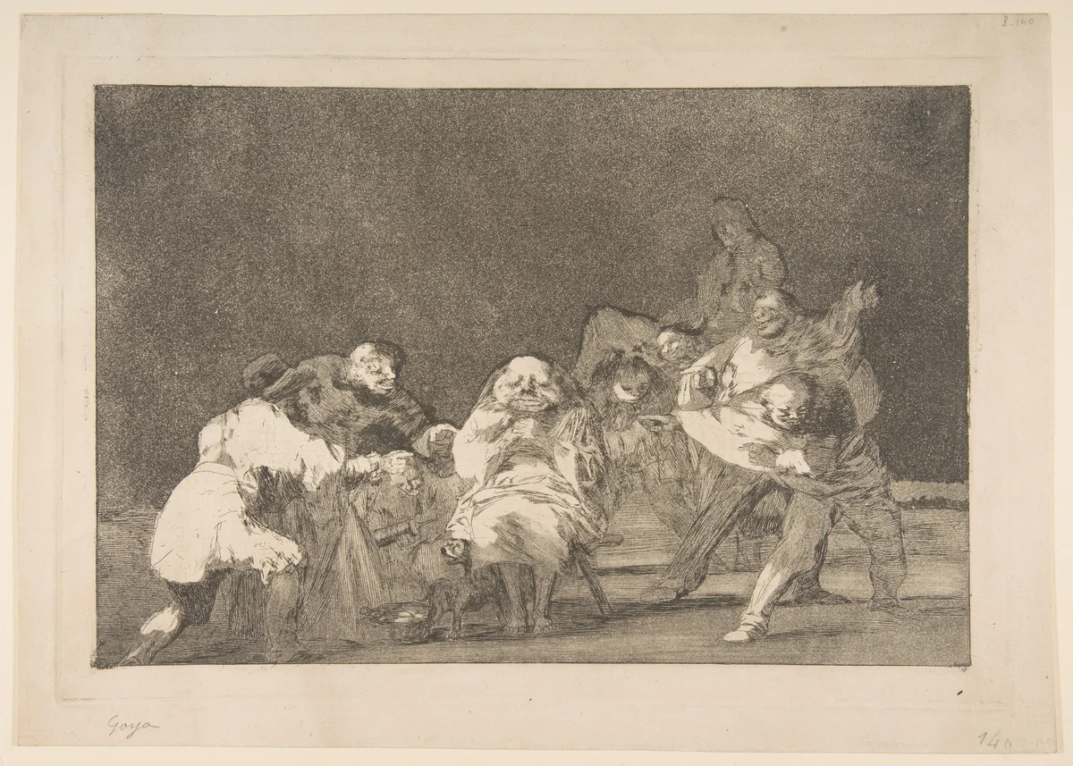 'Loyalty' from the 'Disparates' (Follies / Irrationalities) by Goya, print, 1810-1820