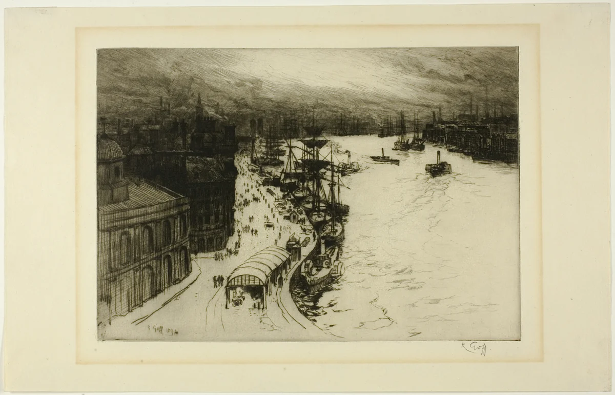 Newcastle on the Tyne by Robert Goff, print, 1894