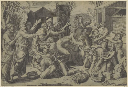 Verzamelen van het manna by Unknown, print, 1500-1536