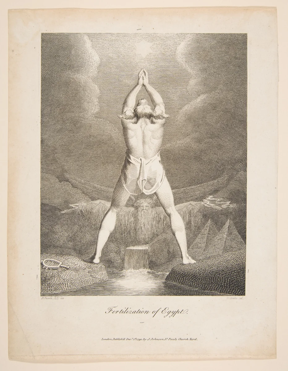 Fertilization of Egypt, from Erasmus Darwin's "The Botanic Garden" by William Blake, print, 1791