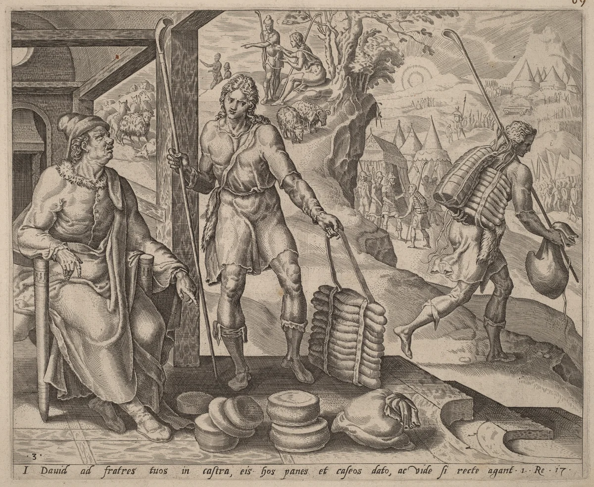 Jesse Sending David to the Camp by Maerten van Heemskerck, print, 1556