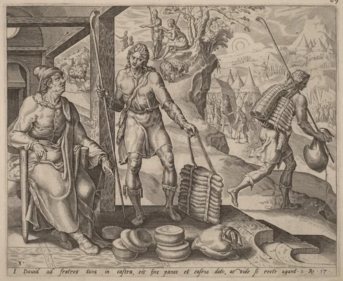 Jesse Sending David to the Camp by Maerten van Heemskerck, print, 1556