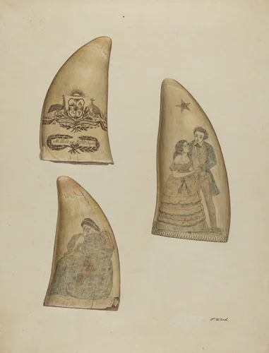 Scrimshaw by Paul Ward, index of american design, 1936