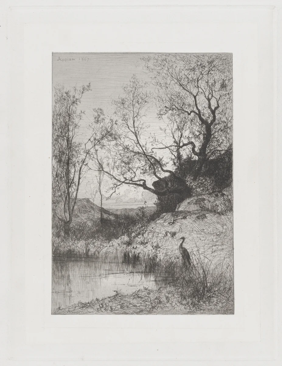A Pond by Adolphe Appian, print, 1867