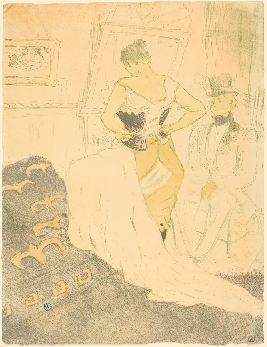 Woman in Corset (Femme en corset) by Henri de Toulouse-Lautrec, print, 1896
