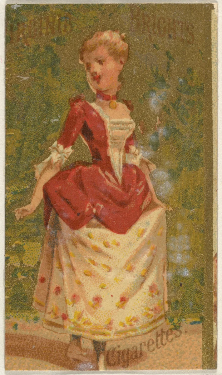 From the Girls and Children series (N64) promoting Virginia Brights Cigarettes for Allen & Ginter brand tobacco products by Allen & Ginter, print, 1886