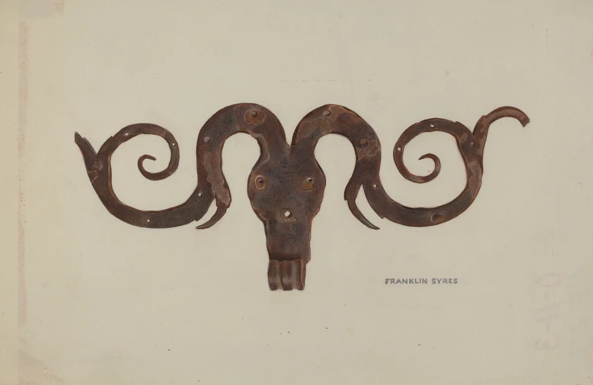 Moravian Hinge by Franklyn Syres, index of american design, 1939