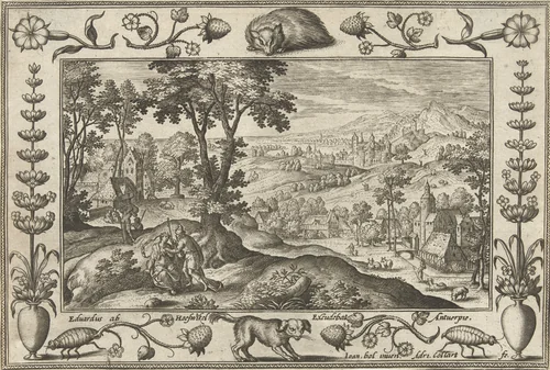 Juda en Tamar by Unknown, print, 1582-1586
