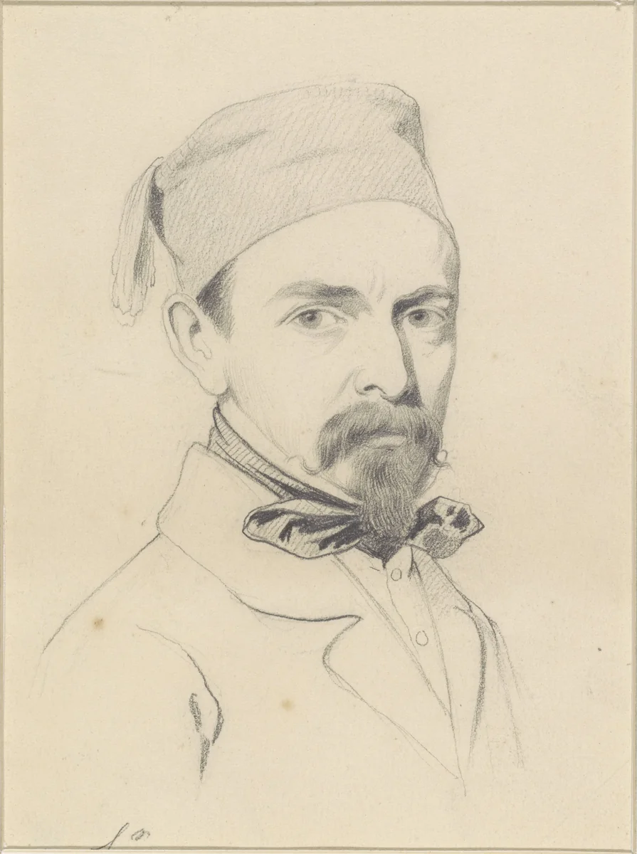 Portret van Johannes Hilverdink by Moritz Calisch, drawing, 1853