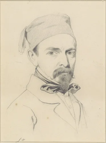 Portret van Johannes Hilverdink by Moritz Calisch, drawing, 1853