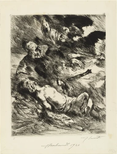 The Sacrifice of Isaac: After Rembrandt (Die Opferung Isaacs: Nach Rembrandt) by Lovis Corinth, print, 1920