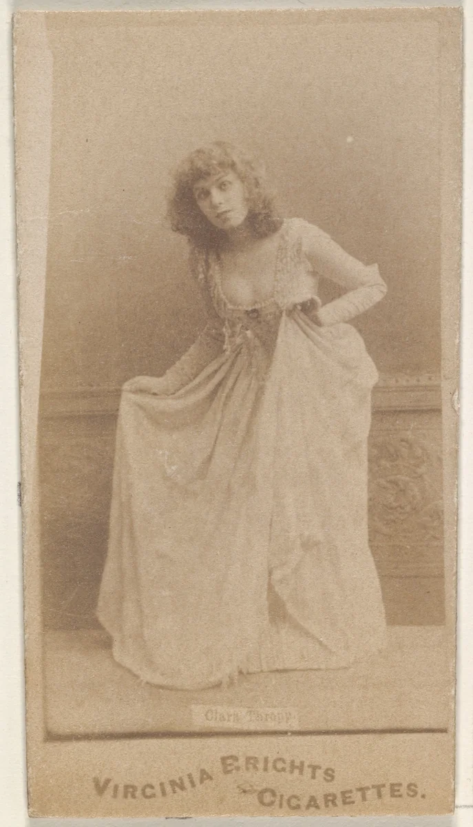 Clara Thropp, from the Actors and Actresses series (N45, Type 1) for Virginia Brights Cigarettes by Allen & Ginter, photograph, 1885-1891
