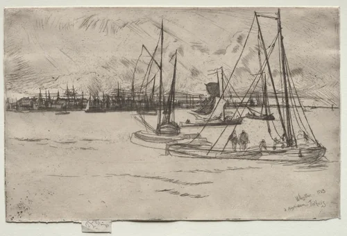 Amsterdam from the Tolhuis by James McNeill Whistler, print, 1863