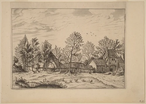Farm with Gateway by Johannes van Doetechum; Lucas van Doetechum; Master of the Small Landscapes, print, 1605