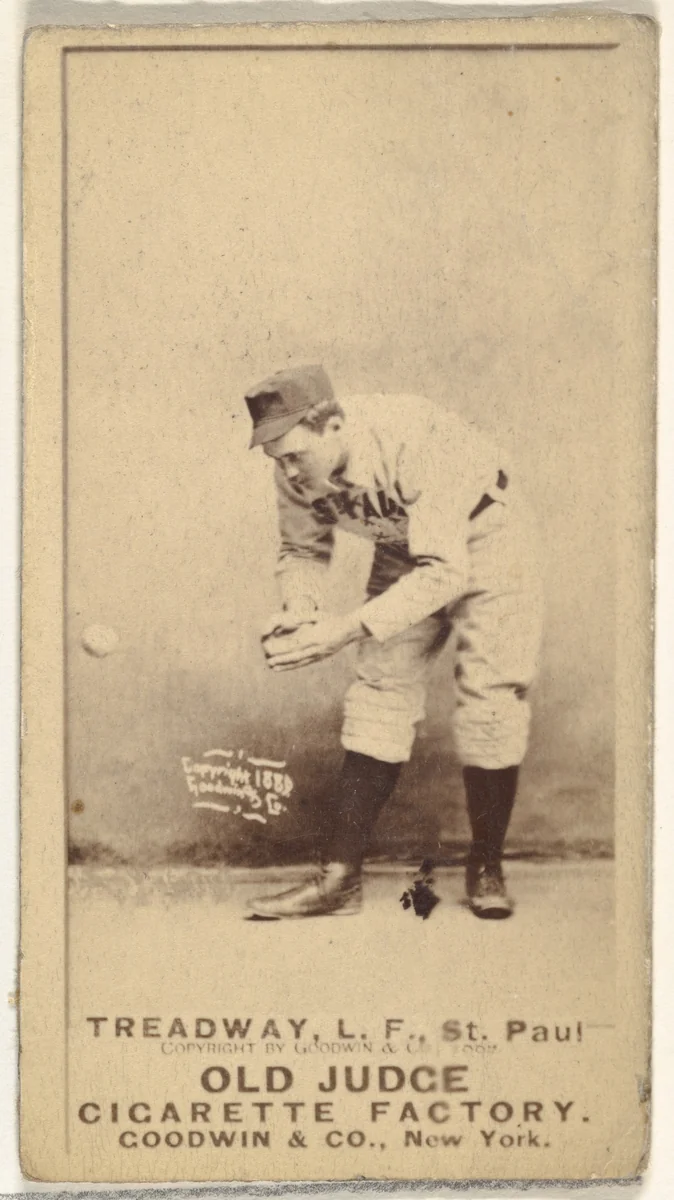 George B. Treadway, Left Field, St. Paul Apostles, from the Old Judge series (N172) for Old Judge Cigarettes by Goodwin & Company, photograph, 1888-1889