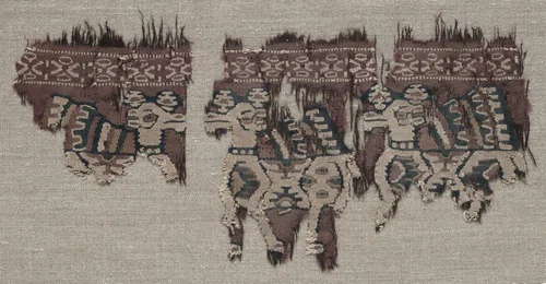 Two Mounted Fragments of a Border (from a Garment ?) by Unknown, textile, 780-820
