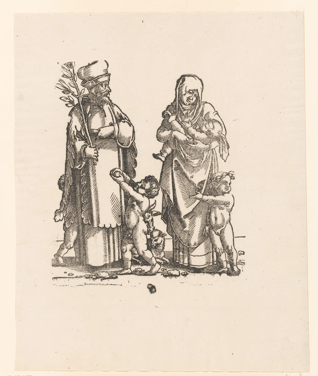 Kenan met zijn vrouw en kinderen by anonymous, print, 1530