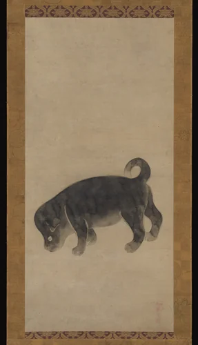Puppy by Tawaraya Sōtatsu (俵屋宗達), painting, 1600-1633