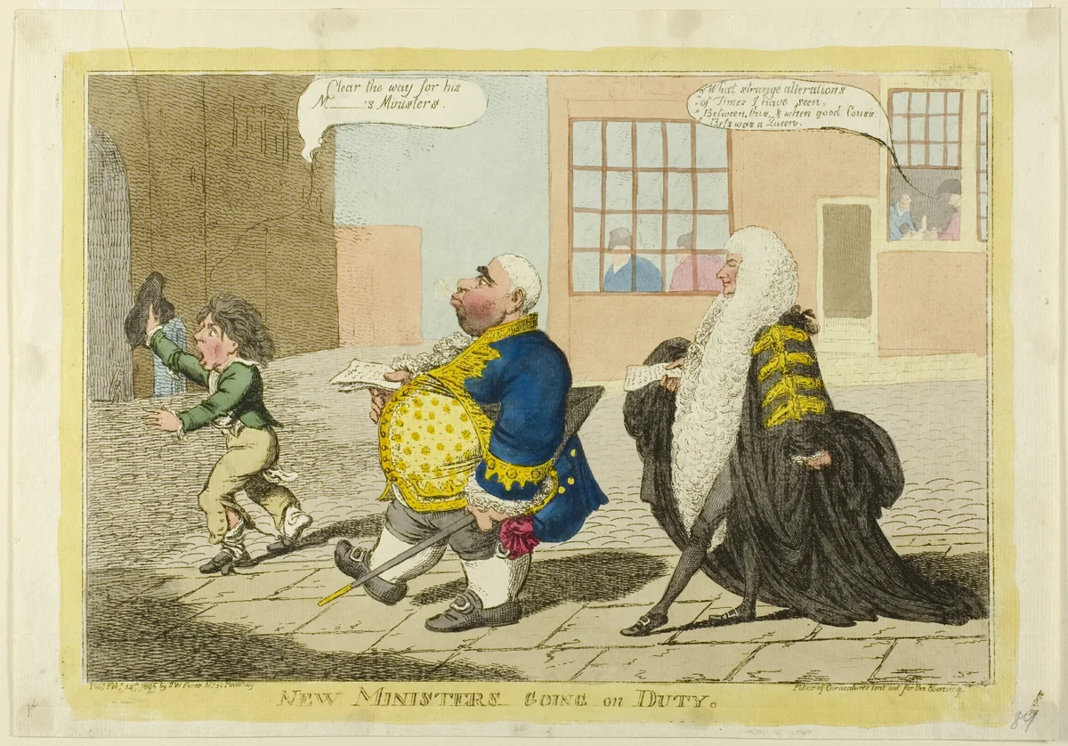 New Ministers Going on Duty by Charles Williams, print, 1806