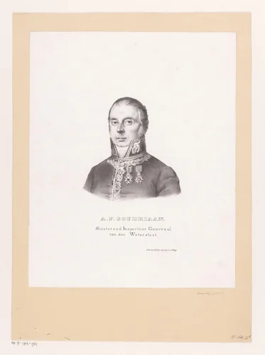 Portret van Adrianus François Goudriaan by anonymous, print, 1834-1850
