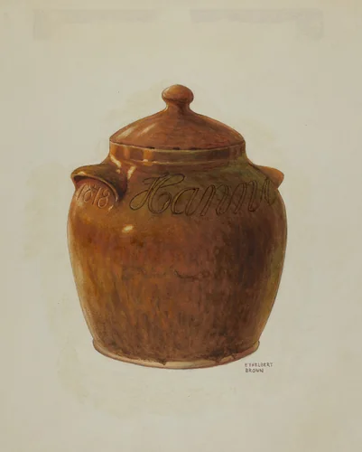 Pa. German Jar with Lid by Ethelbert Brown, index of american design, 1941