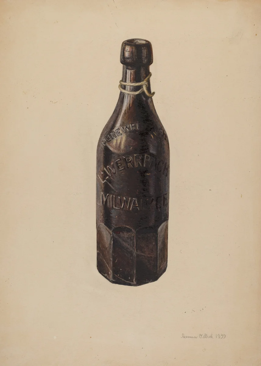 Weiss Beer Bottle by Herman Stroh, index of american design, 1939