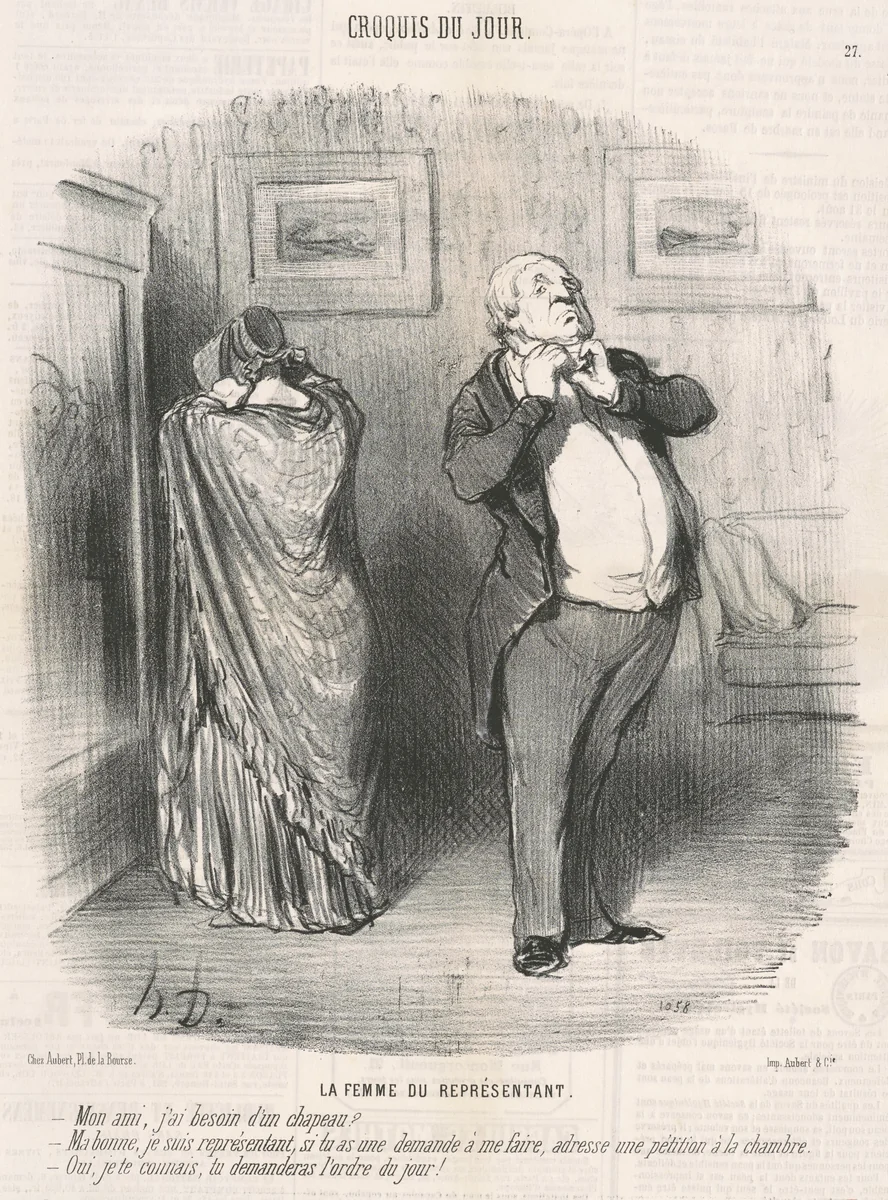 La femme du représentant by Honoré Daumier, print, 1849