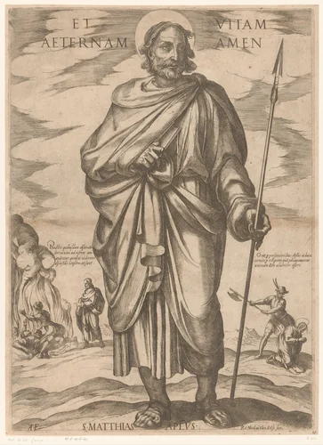 De heilige Mattias by Unknown, print, 1565-1630