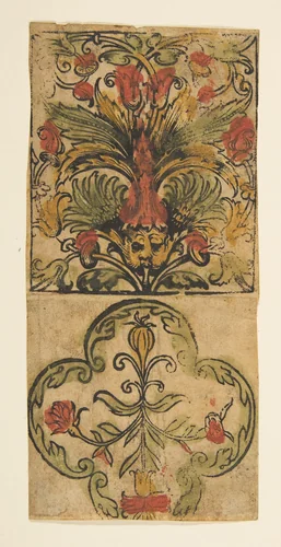 Panel of ornament (Schr. 2006m) by anonymous, print, 1400-1499
