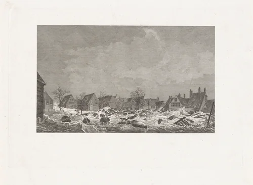 Doorbraak van de Wijnbergse Kaai te Vlissingen, 1808 by Izaak Jansz. de Wit, print, 1808