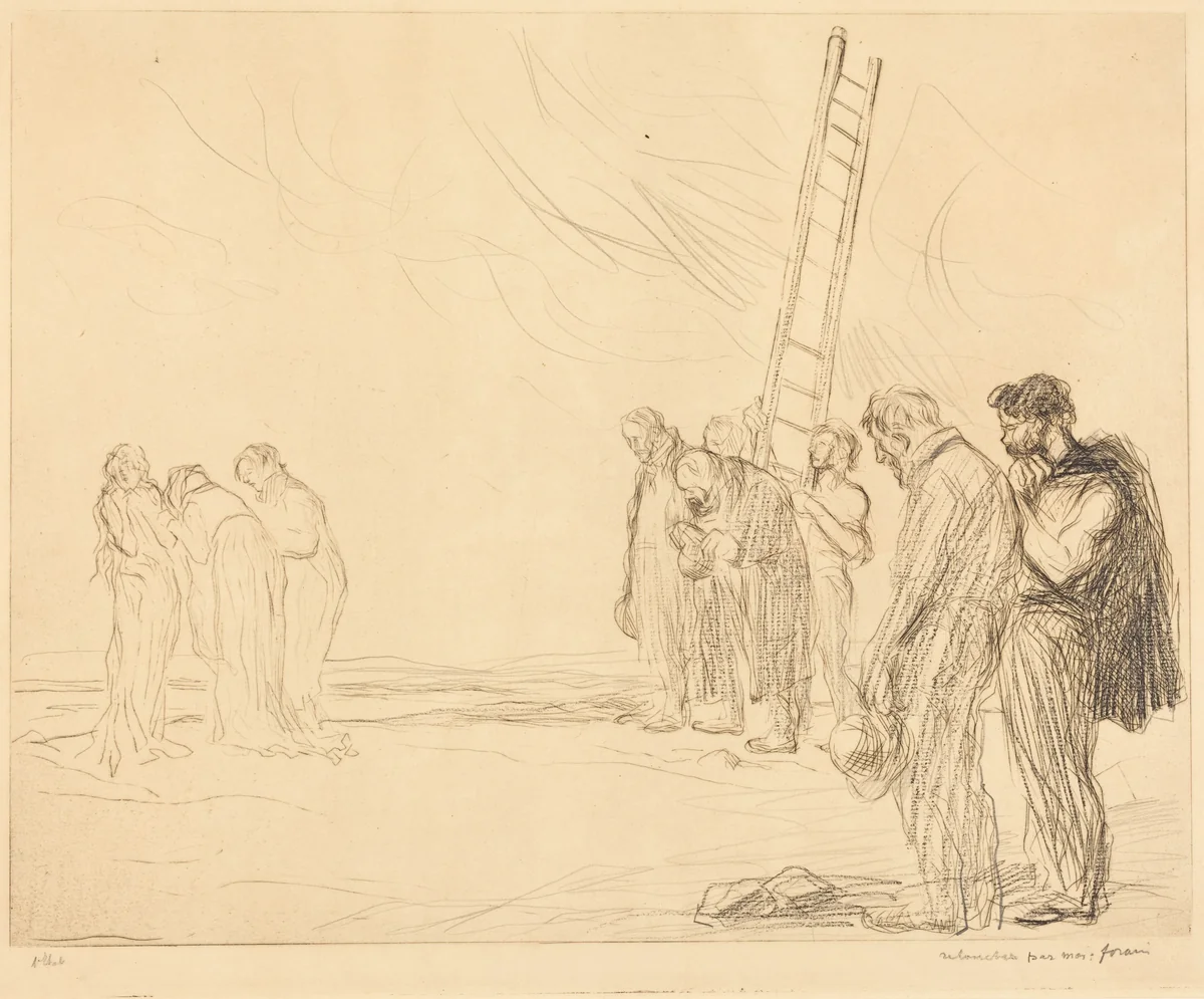 Le calvaire (2e planche) (Calvary) (second plate) by Jean-Louis Forain, print, 1902