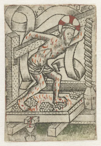 Christus in de wijnpers by Meester van het Martyrium der Tienduizend, print, 1463-1467