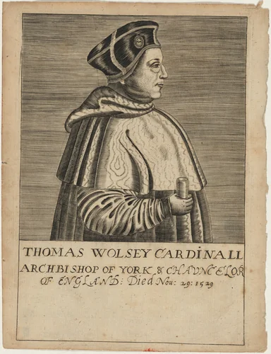 Thomas Wolsey, Cardinal by Renold Elstrack, print, 1571-1625