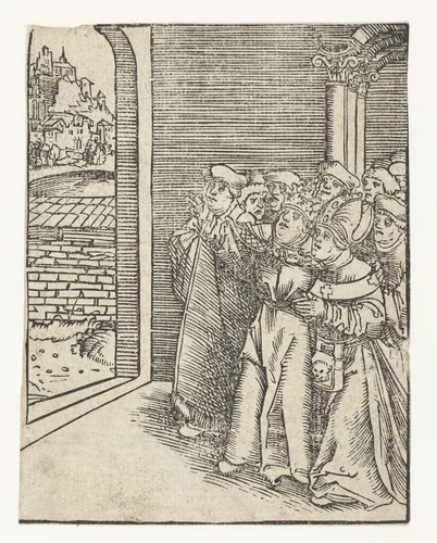 Paus en een bisschop by Lucas Cranach, print, 1521