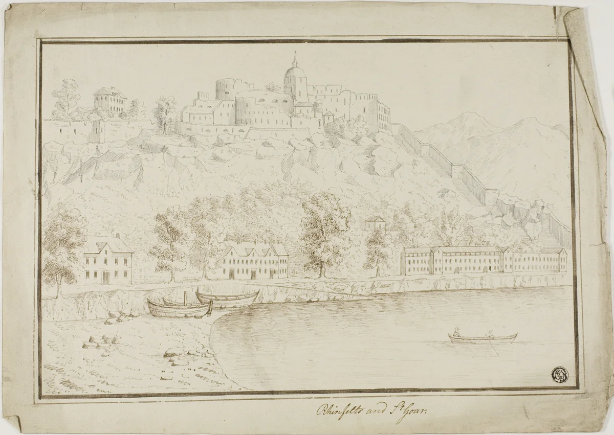 Rhinefelts and Saint Goar by Unknown Artist, drawing, 1700-1799