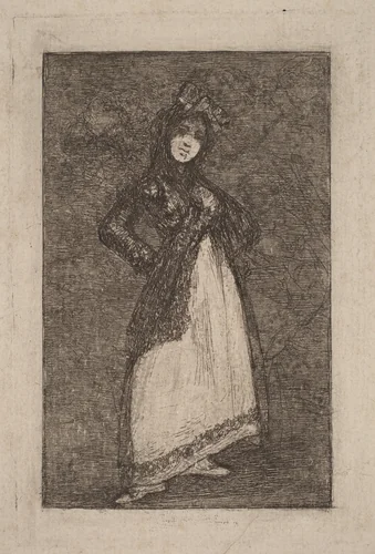 Maja by Francisco Goya, print, 1824-1828