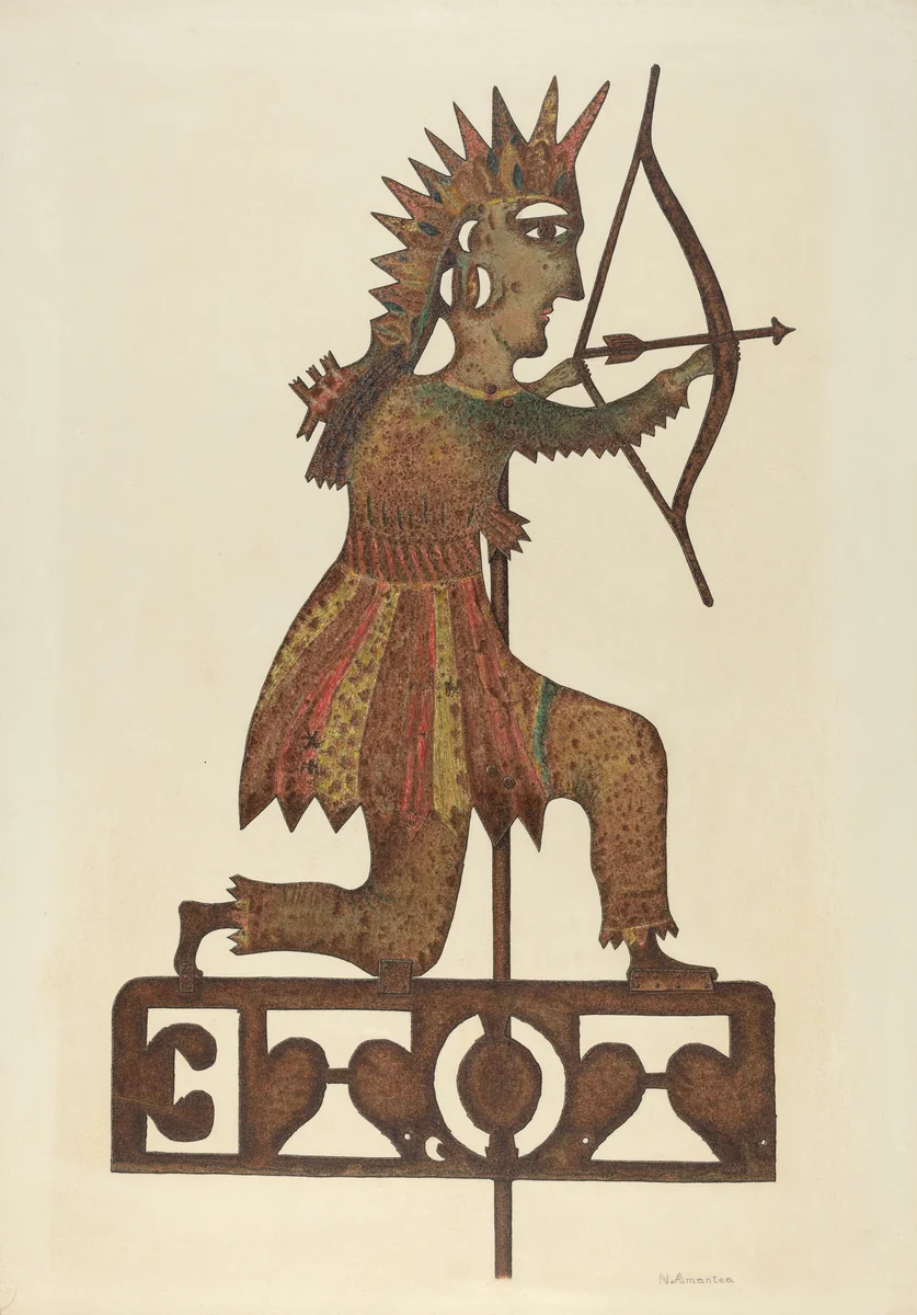 Indian Weather Vane by Nicholas Amantea, index of american design, 1935-1942