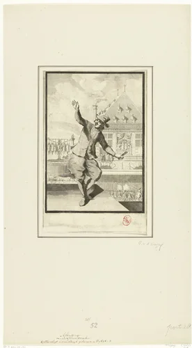 Executie van de oproermakers van het aansprekeroproer te Amsterdam, 1689 by Pieter van den Berge, print, 1696-1698