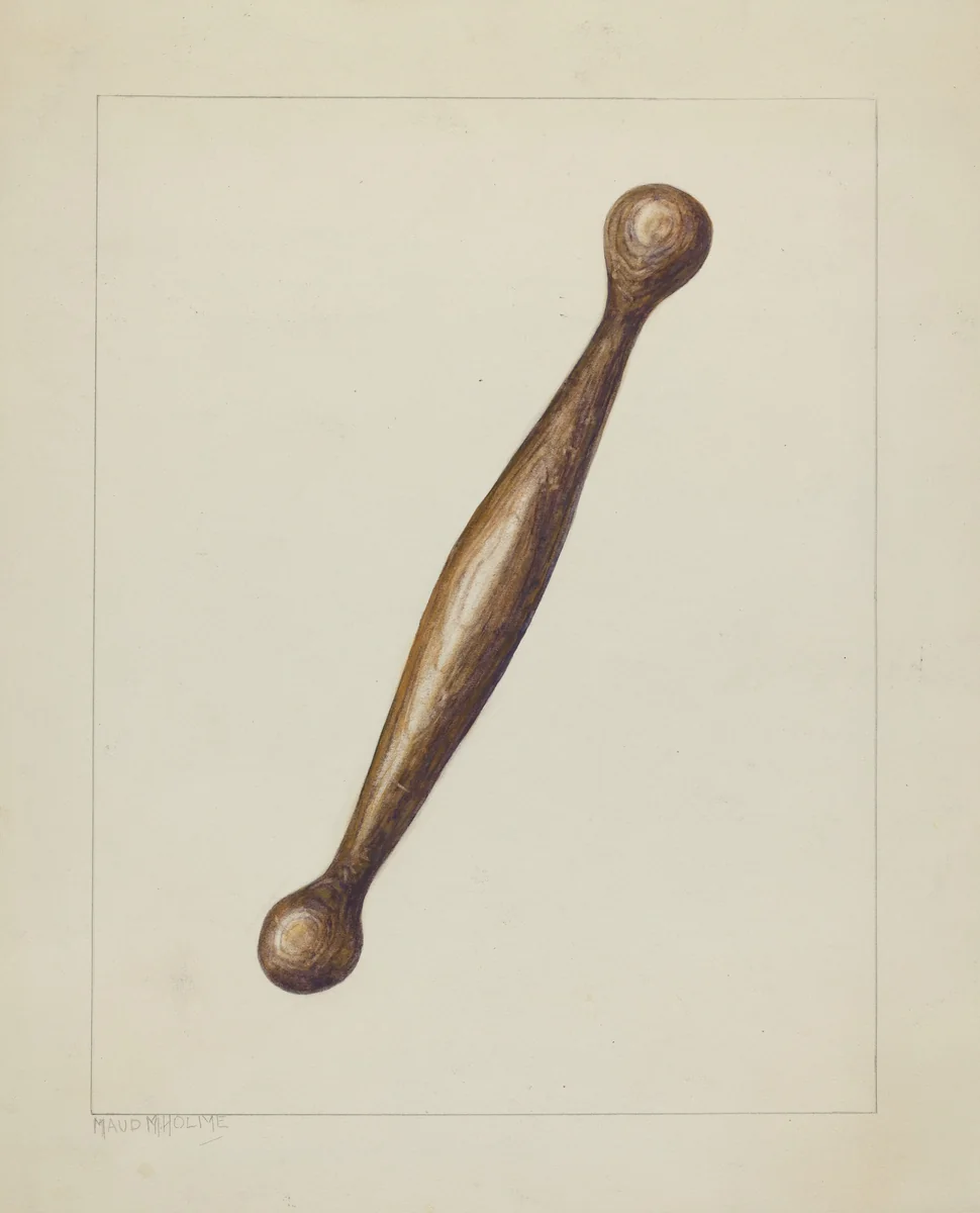 Spinning Stick by Maud M Holme, index of american design, 1938