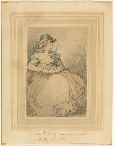 Lady Elliott, Commonly Called Dolly The Tall by Thomas Rowlandson, drawing, 1775-1827