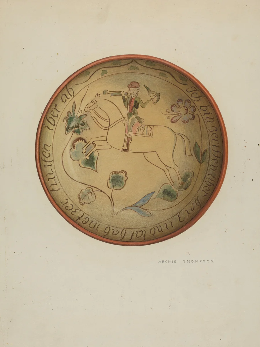 Pa. German Plate by Eugene Shellady, index of american design, 1937