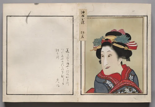 Double-Leaf from Album of Actor Portraits by Shōrakusai, book, 1785-1815