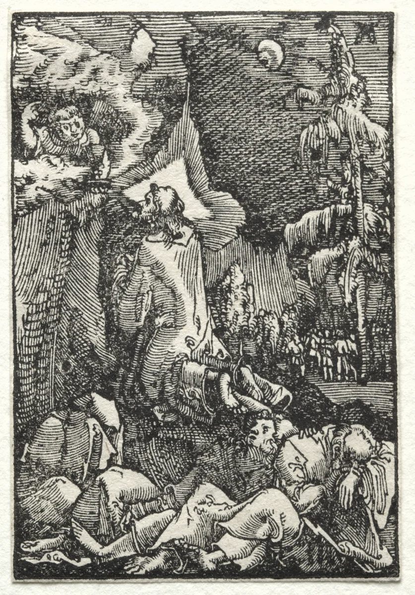 The Fall and Redemption of Man: Chirst on the Mount of Olives by Albrecht Altdorfer, print, 1510-1520