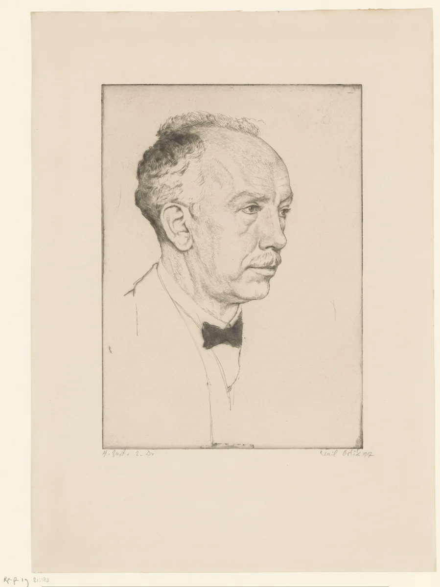Portret van Richard Strauss by Emil Orlik, print, 1917