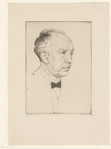 Portret van Richard Strauss by Emil Orlik, print, 1917