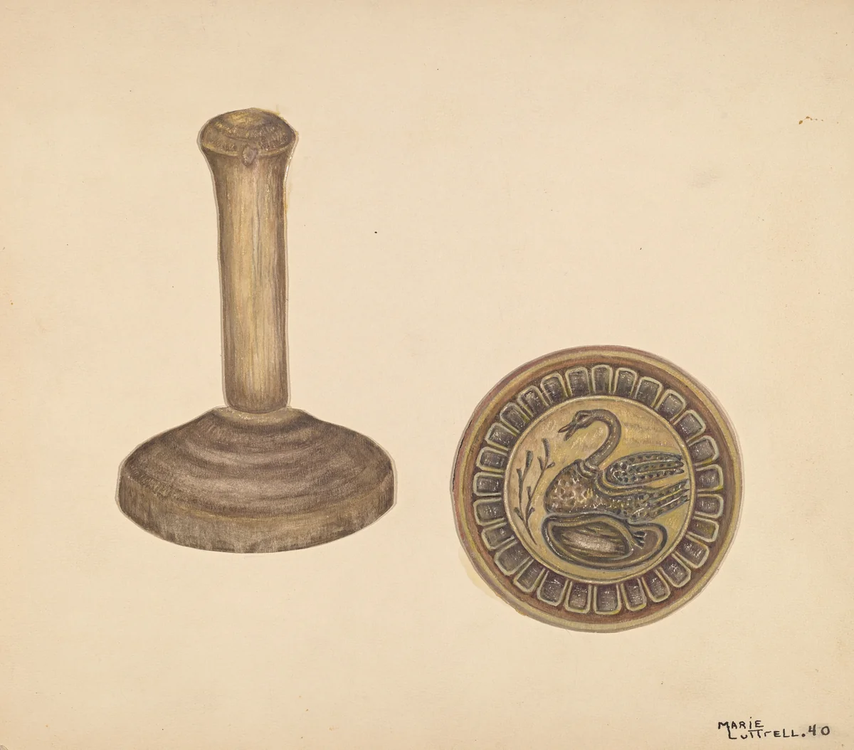 Butter Mold by Marie Lutrell, index of american design, 1940