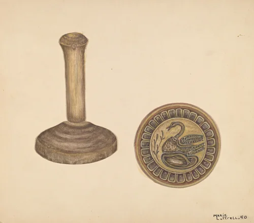 Butter Mold by Marie Lutrell, index of american design, 1940